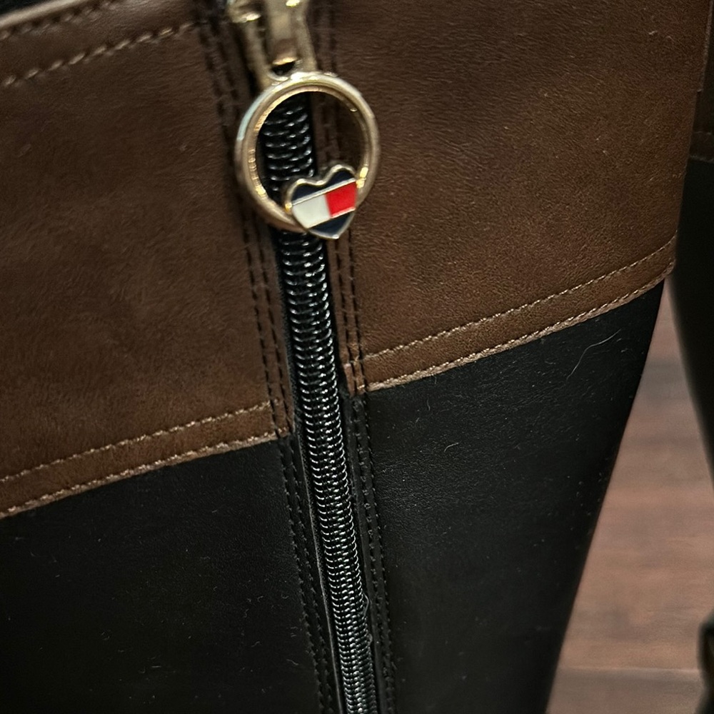 Tommy Hilfiger Black and Brown Knee High Boots NWOT - Picture 3 of 8